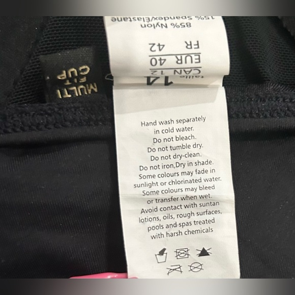 Nip Tuck strapless tankini top multi fit cup size 10 - Picture 4 of 5